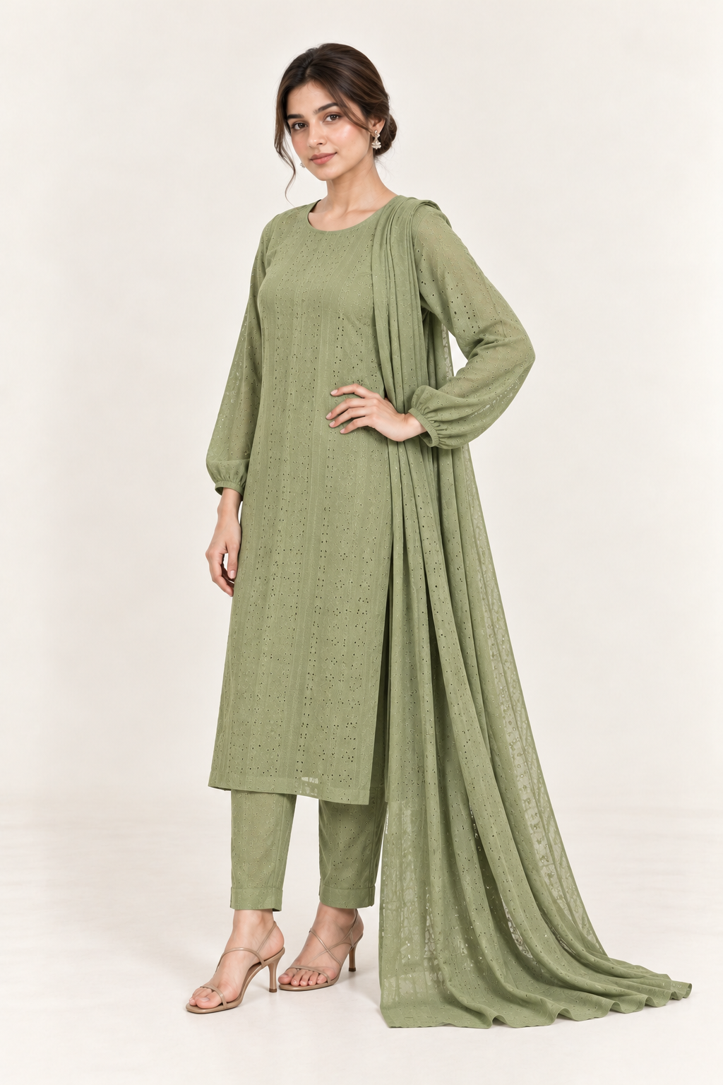 Gulelalah Inaya — Matcha Chikankari