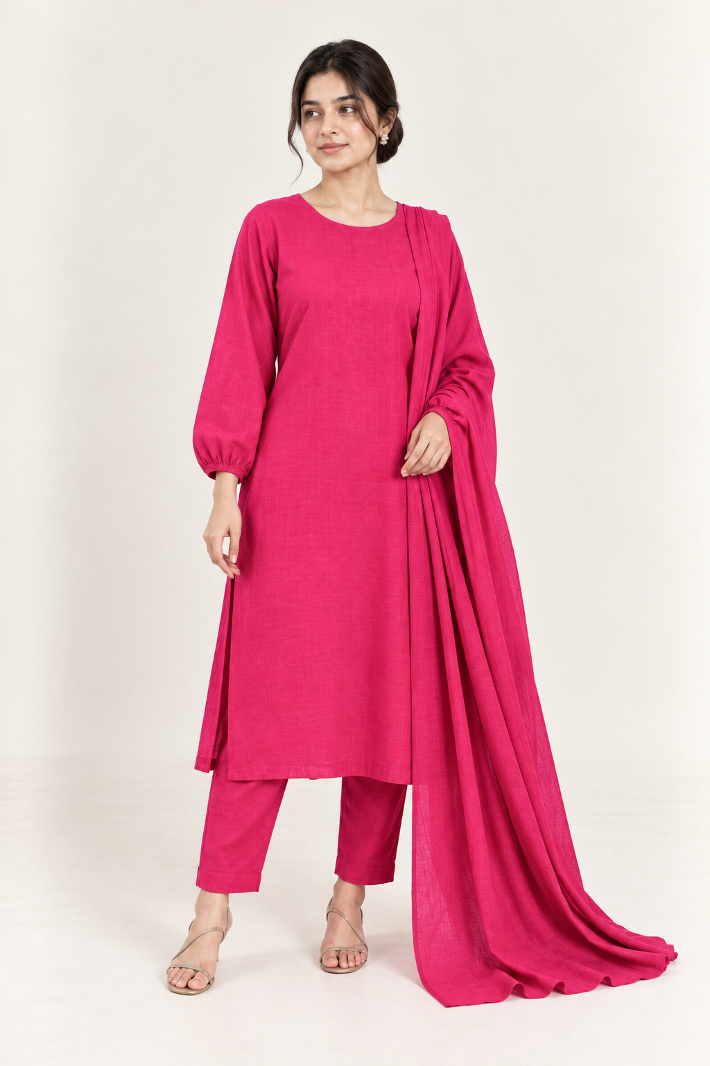 Gulelalah Noor — Hot Pink Khaddar