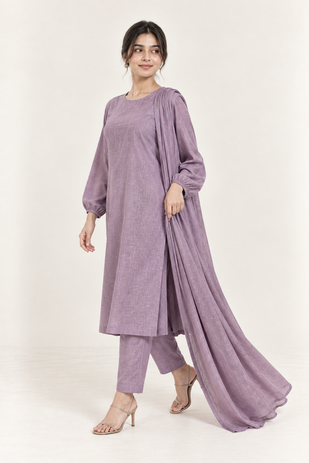 Gulelalah Zara — Heather Purple Chikankari