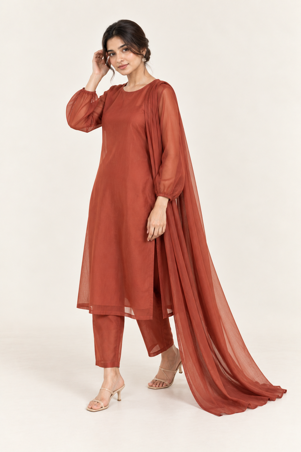 Gulelalah Zara — Terracotta Organza