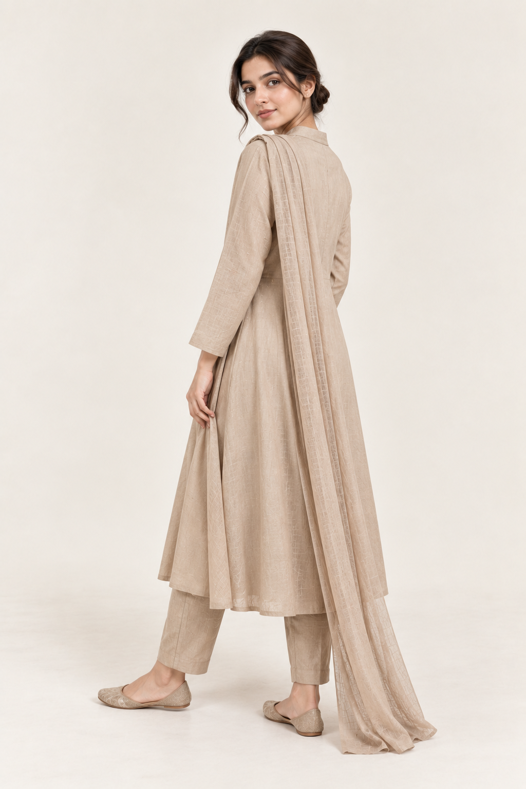 Gulelalah Saira — Champagne Beige Lawn