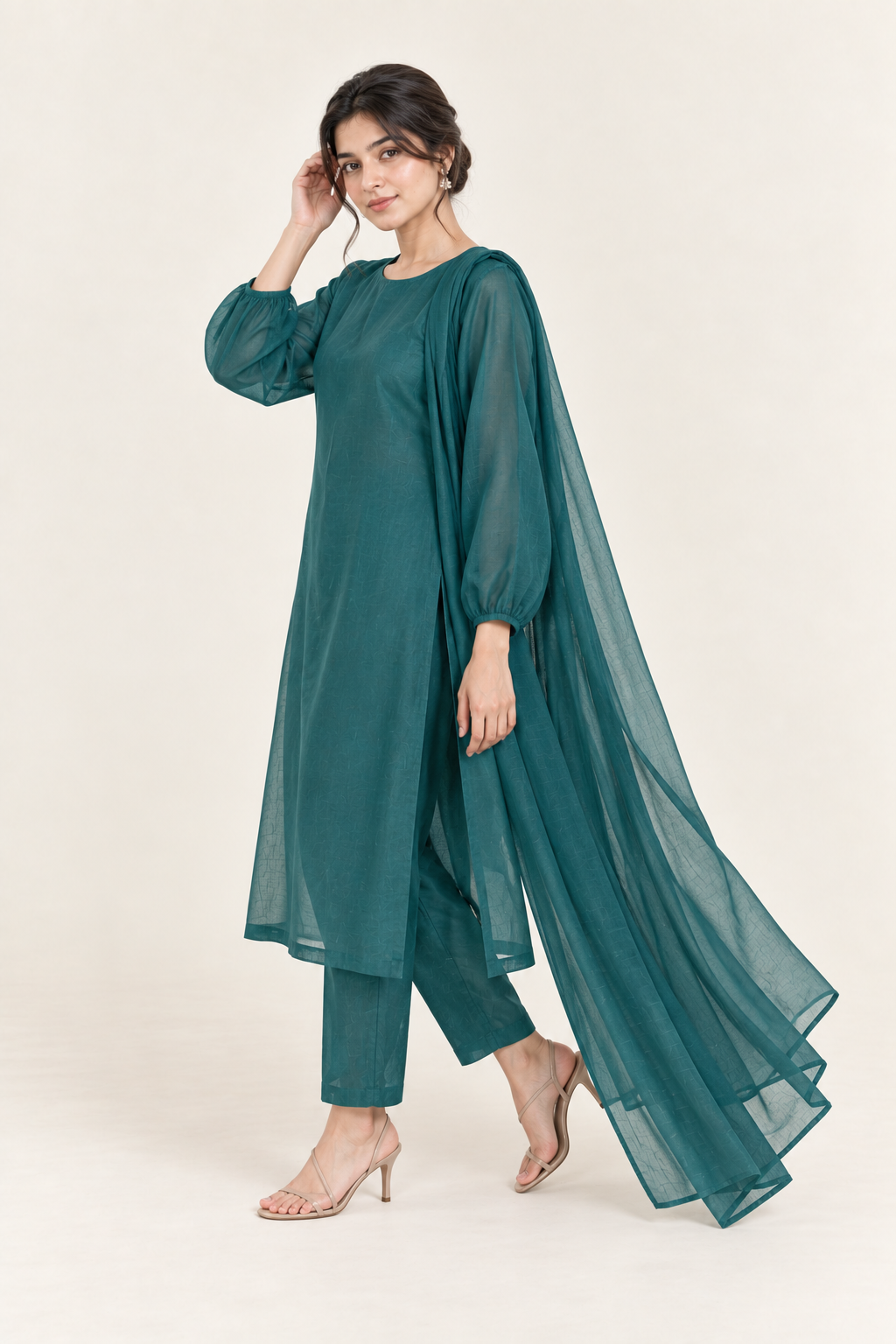 Gulelalah Alina — Teal Green Organza