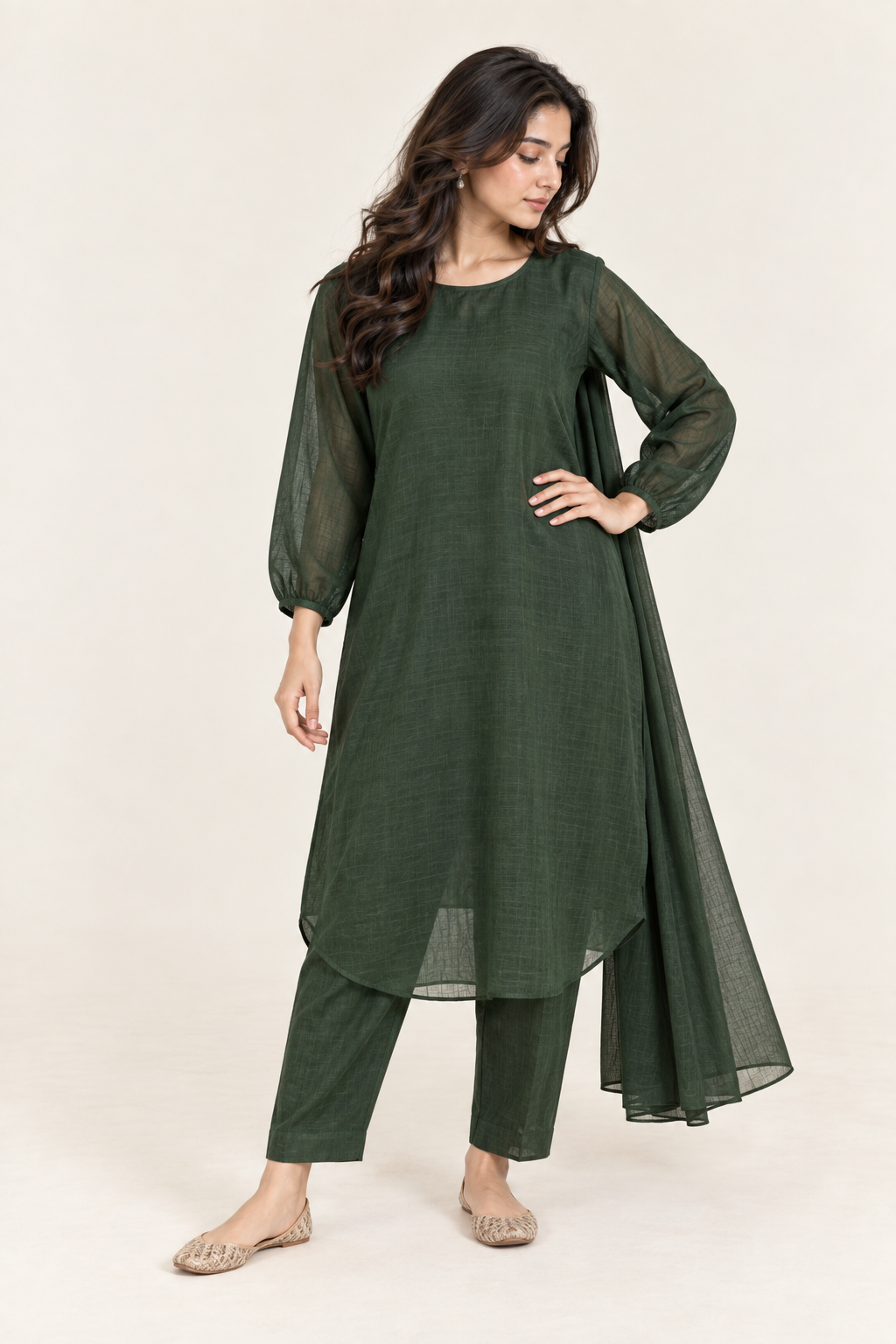 Gulelalah Hiba — Forest Green Organza