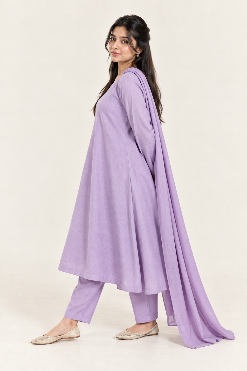 Gulelalah Mahnoor — Soft Lilac Khaddar