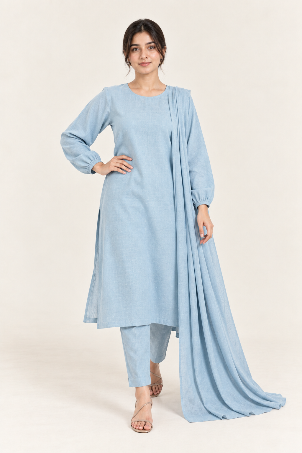 Gulelalah Izza — Ice Blue Khaddar