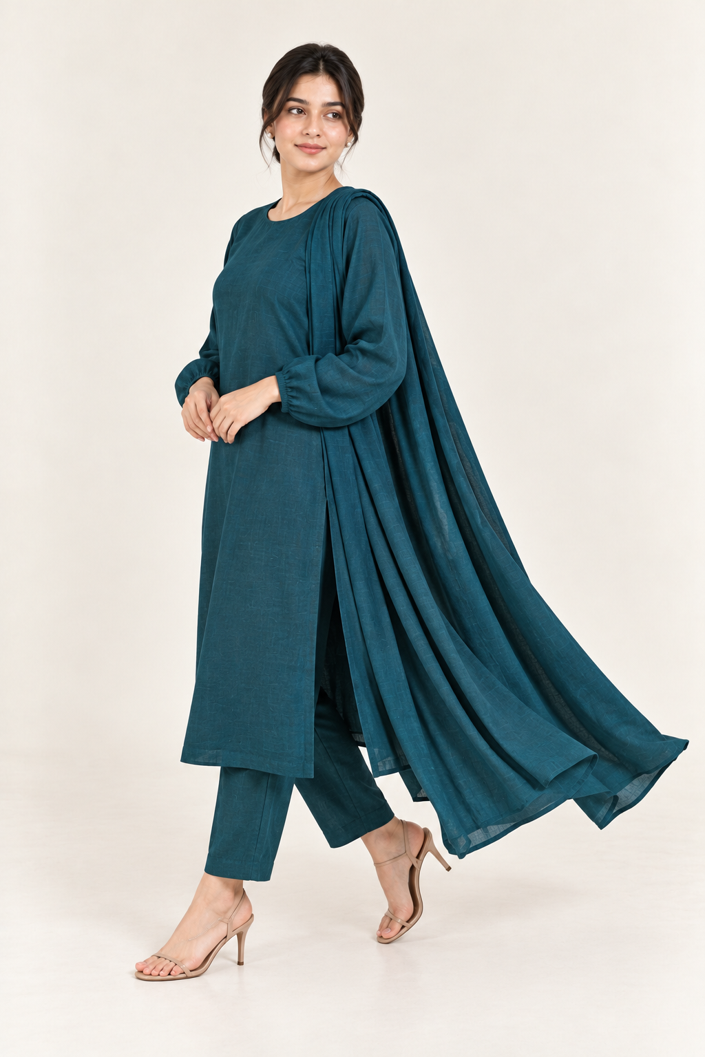 Gulelalah Laiba — Deep Teal Khaddar