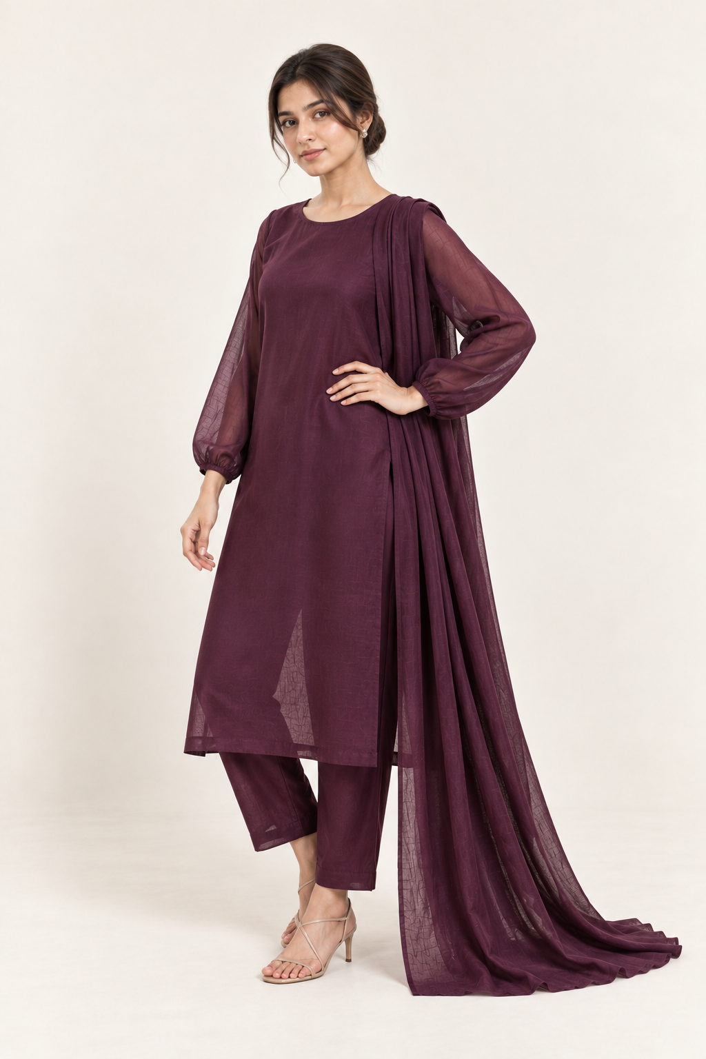 Gulelalah Mehr — Plum Organza