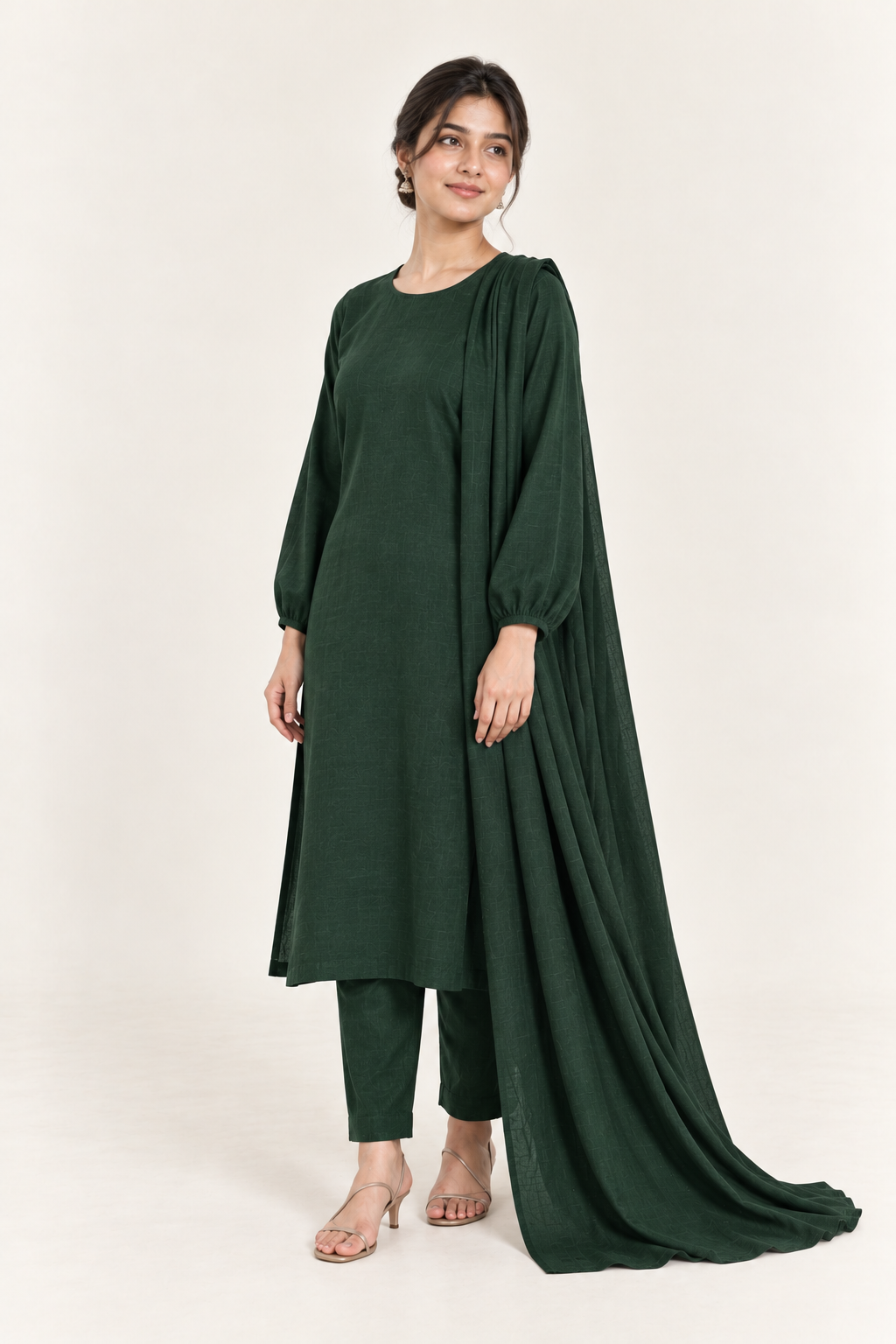 Gulelalah Sana — Bottle Green Khaddar