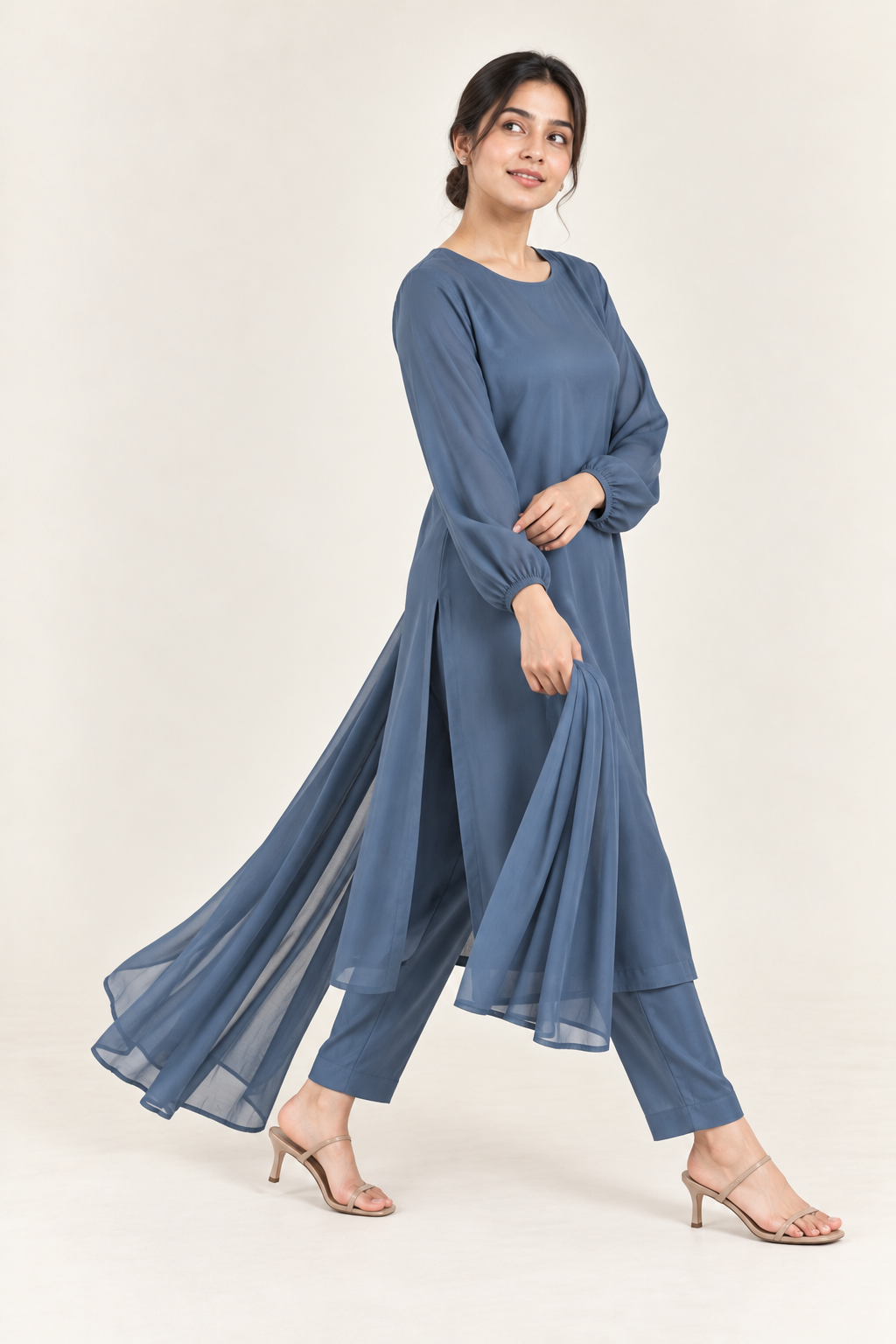Gulelalah Izza — Steel Blue Chiffon