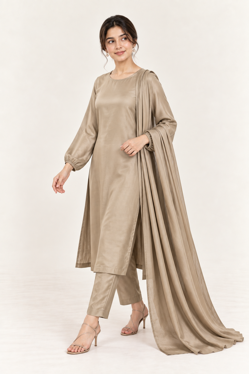 Gulelalah Aaliya — Greige Silk