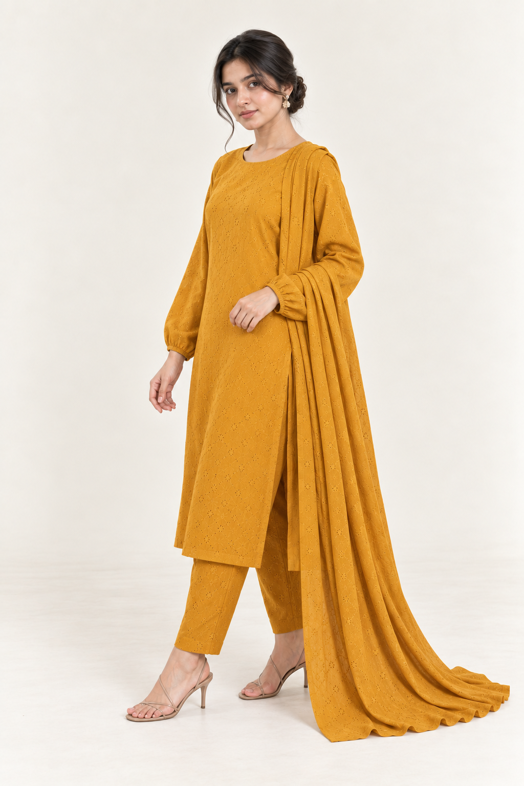 Gulelalah Alina — Goldenrod Chikankari
