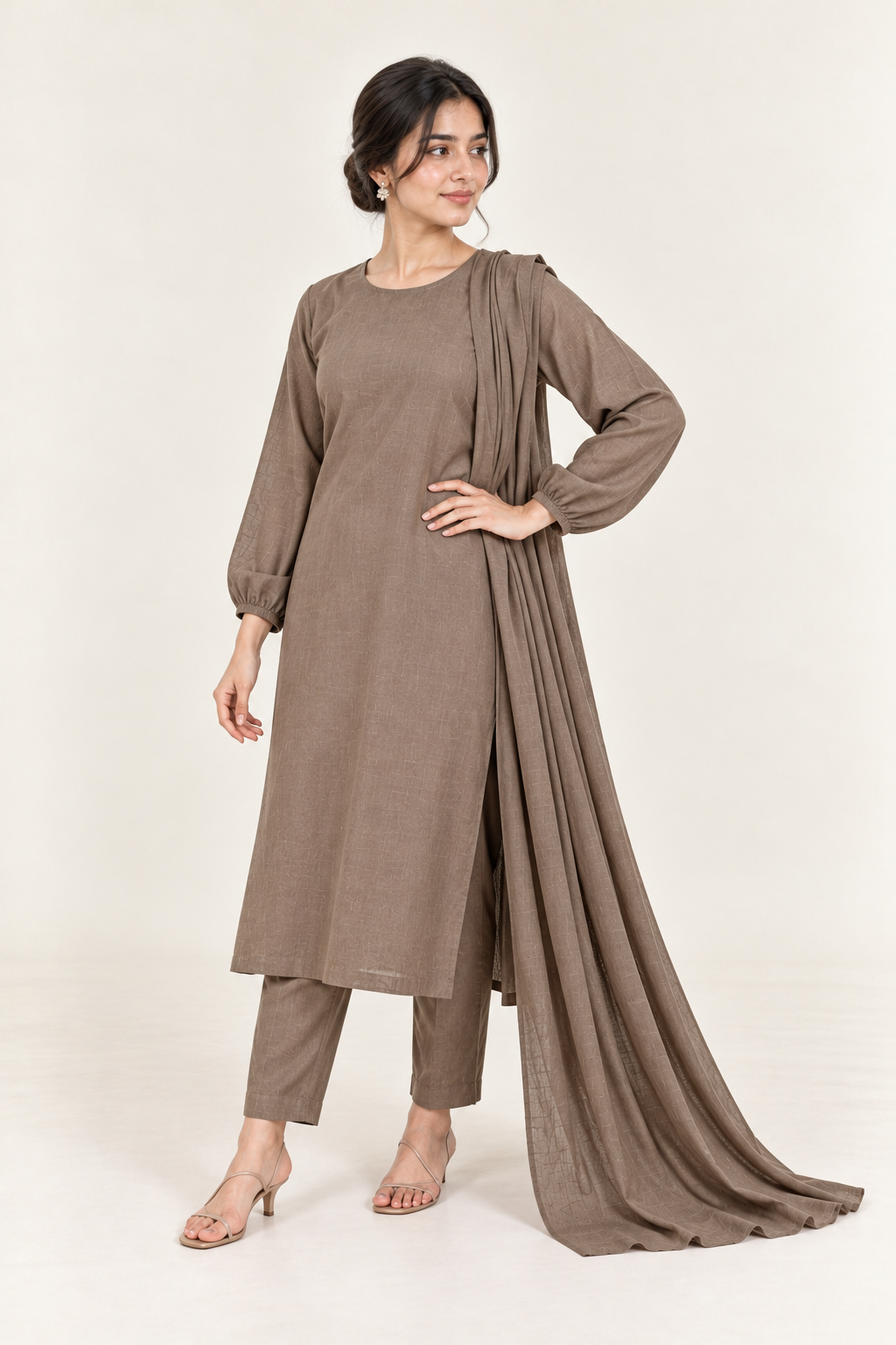 Gulelalah Inaya — Taupe Cotton