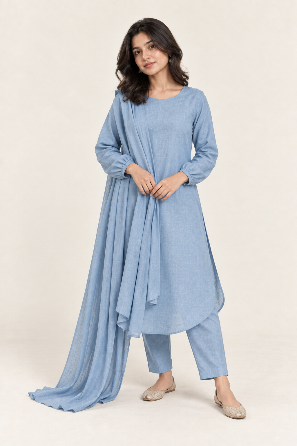 Gulelalah Laiba — Powder Blue Khaddar