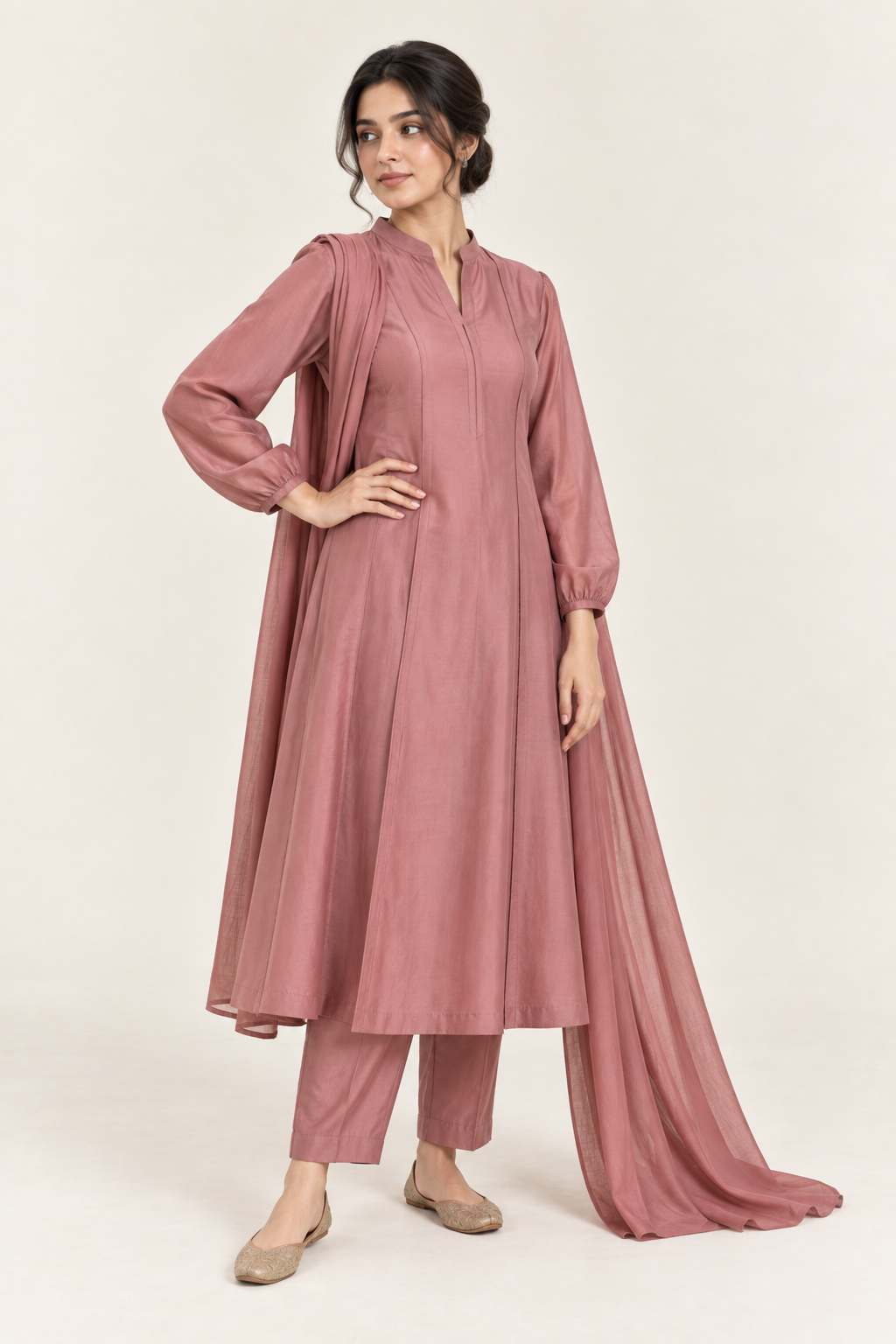 Gulelalah Mahnoor — Dusty Rose Silk